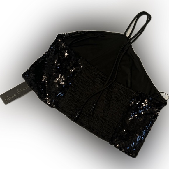 House of Harlow 1960 Black Sequin Tank Top M NWT - Picture 2 of 3